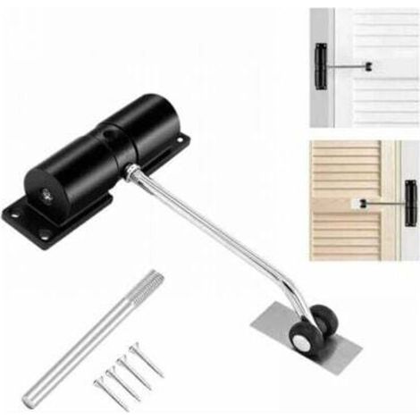 [JAMAIS UTILISÉ] 2 Pièces Ferme Porte Automatique, Réglable Ferme Porte à Ressort pour Portes Jusqu'à 30 kg, Groom Fermeture Porte avec Tige de Réglage, Plaque de Montage et Vis pour le Bureau à Domic (1/4)