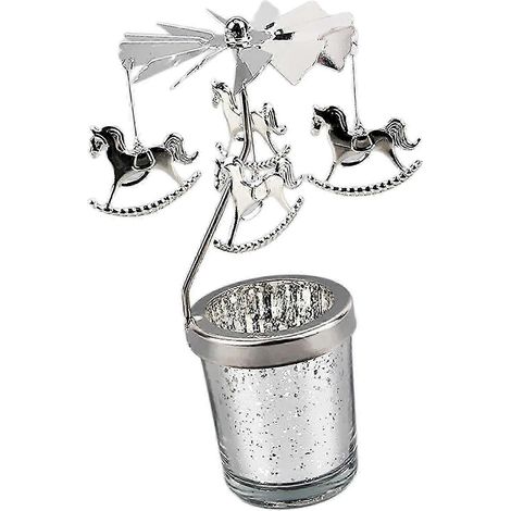 Porte-bougie rotatif, porte-bougie chauffe-plat, décoration de table ou de cheminée pour fêtes-Horse