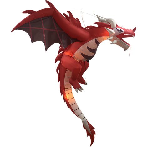 Décoration gonflable Halloween Dragon 1,5 m avec éclairage LED, Dragon volant pour jardin et fête (1/5)