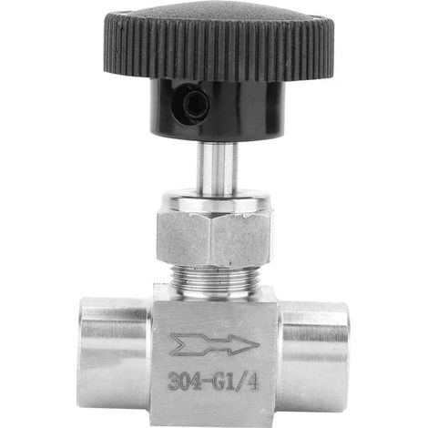 G1/4 Valve à aiguille droite en acier inoxydable pour régulation du débit d'eau, de gaz et d'huile, filetage femelle BSPP (1/5)