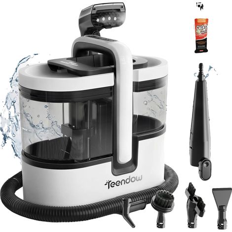 Limpiador de manchas, 1800 W de potencia, 16 kPa de succión, depósito de agua limpia de 1,6 L, diseño portátil, cable de 4 m de longitud. (1/5)