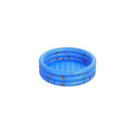 Pataugeoire ronde gonflable pour enfants, piscine PVC à thème océanique, diamètre 130 cm – Pour jardin, famille, adultes et enfants– (1/4)