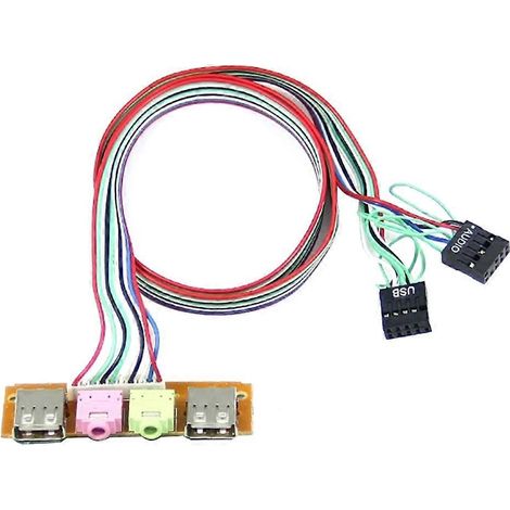 Entrée/Sortie audio I/O, double câble USB pour panneau avant audio USB - A (1/5)