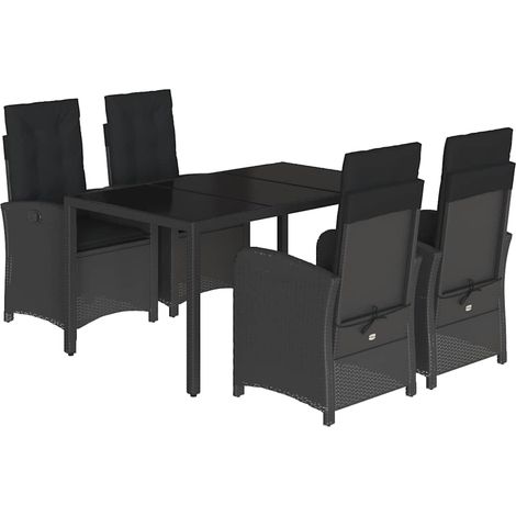 Maison Exclusive - Set de muebles jardín 5 pzas con cojines ratán (1/5)