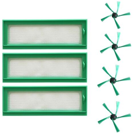 Pièces de rechange pour aspirateurs robots Vorwerk Kobold VR200 VR300, comprenant 3 filtres HEPA et 4 brosses latérales, kit de réparation haute efficacité. (1/5)