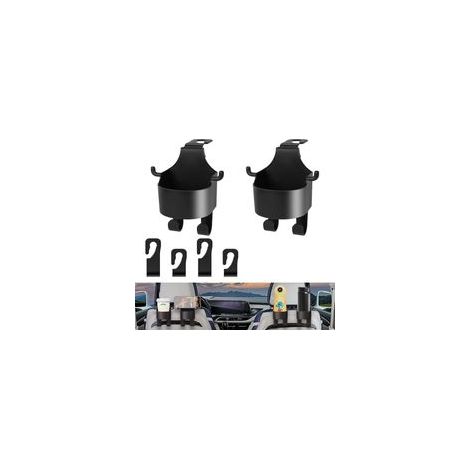 Portabicchieri per auto BRAVIX, 2 portabicchieri per sedile auto con 2 ganci per sedile, diametro universale, portabicchieri/bevande regolabile per auto, per posacenere auto