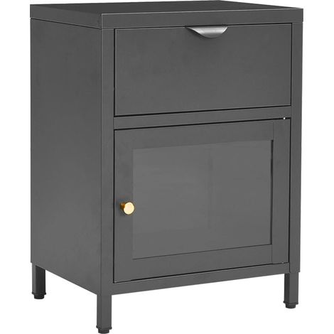 Maison Exclusive - Nachttisch Anthrazit 40x30x54,5 cm Stahl und G