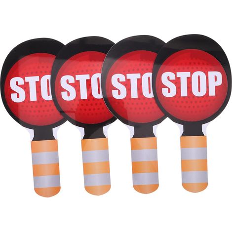 Panneaux de Signalisation Routière 4 Pièces en Plastique Double Face (1/5)