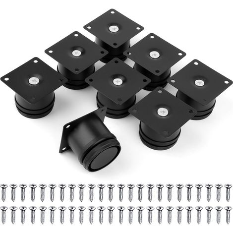 8 Pièces Pieds de Meuble Réglables 50mm, Hauteur Réglable 0-15mm, avec 48 Vis, Universels pour Lit, Chaise, Table et Meubles (1/5)