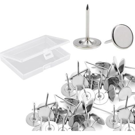 150 Stück Clous de Tapissier, avec Boîte en Plastique (Argent) (1/5)