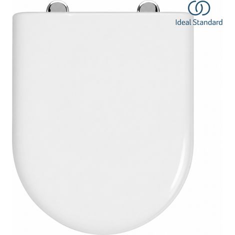 Schläfer 4649109 - Sedile Copriwater per Ideal Standard Serie Esedra Originale, Tavoletta WC in Termoindurente Bianco Lucido, Cerniere in Acciaio Inox, Ricambio con Forma Dedicata, 43 x 34,7 cm