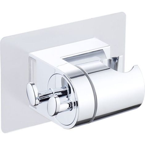 Duschhalterung ohne Bohren, Klebebefestigung, 45° verstellbar, universelle Duschkopfhalterung mit Haken, Handbrausehalterung, WC-Handbrausehalterung (1/4)