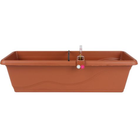 Blumenkasten terrakotta 59cm Balkonkasten Pflanzkasten Blumentopf Bewässerung (1/5)