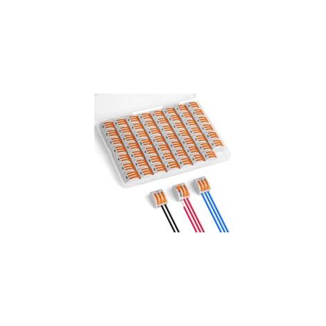 Bornes de Connexion, 55PCS 3 Entrées Connecteur Électriques Rapide de Fil, Électrique Connecteurs D'épissag Automatique à Levier-écrou pour Circuit en Ligne 28-12 AWG, PA/PC Ignifuge (1/5)