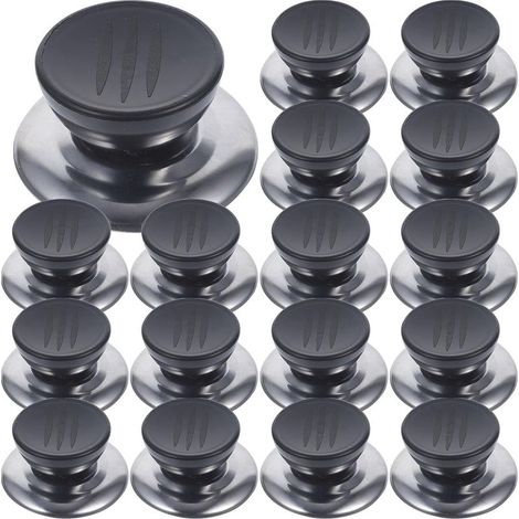 20 universal lid knobs made of plastic and glass for pots and pans, heat-resistant handles, replacement accessories for cookware lids (1/5)