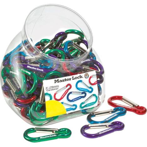 Master Lock 1270CAR-BOWL Single Carabiner Hook 76mm Mixed Colour MLK1270CARB (1/5)