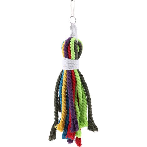Jouet en Corde de Coton Multicolore pour Perroquets - Idéal pour Petits et Moyens Oiseaux de Compagnie (1/5)