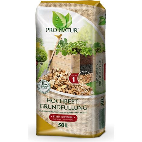 PRO NATUR Hochbeet Grundfüllung BIO Grünstempel, stark grobe Struktur, 50 Ltr (1/5)