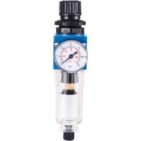 1 - Filtre Régulateur - Accessoire Compresseur - Filtration Air Comprimé - Pour Peinture Au Pistolet - Bleu - 24,5x14,5x7,5cm (1/3)