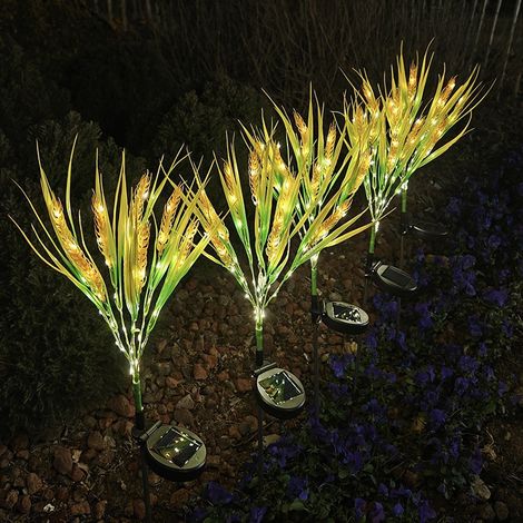 Lampe solaire extérieure grosse boule blanche piquet, éclairage ambiant jardin moderne étanche
