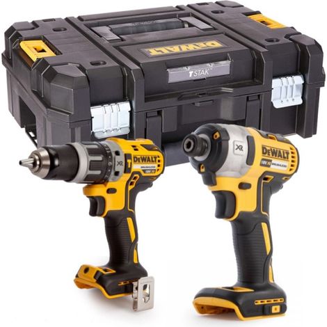 Dewalt – Perceuse visseuse à percussion DCD796 – Visseuse à chocs DCF887 – Pack 2 outils électroportatifs 18V – Moteur Brushless – DCK266NT