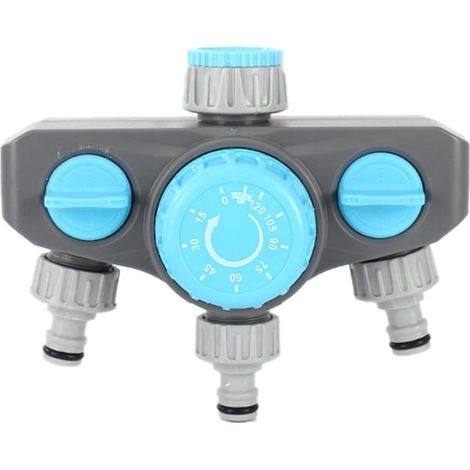 Temporizador automático de agua con 3 salidas, controlador de riego para jardín con válvulas independientes para un riego eficiente del césped y el jardín. (1/5)