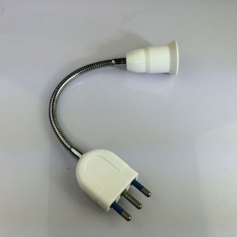 Prise italienne avec adaptateur E27, flexible universel, douille de conversion allongée, ignifugée CE (1/5)