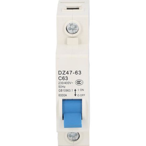Disjoncteur miniature 1P, isolateur de courant différentiel, montage sur rail DIN, 230 V/400 V, 63 A, DZ47-63 C63 (1/5)