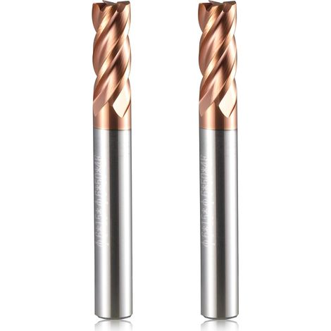 2pcs 6mm Carbide Router Bit 4 Flute TiSiN Coating CNC 55HRC for Steel, Aluminum Alloy, Copper (1/5)