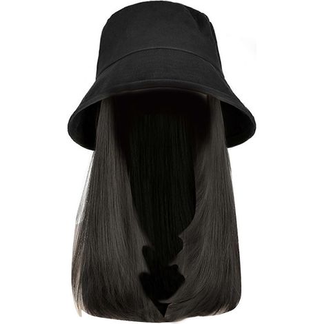 Bob décontracté avec perruque, extensions de cheveux longs, compatible cosplay, chapeau de pêcheur, accessoires photo pour cheveux lisses. (1/5)