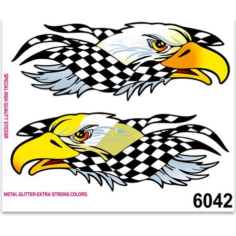 Adesivi Sticker Aquila Scacchi, 10 x 12 cm (1/4)