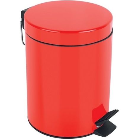 Poubelle à pédale Acier SYDNEY 3L Rouge Spirella (1/5)