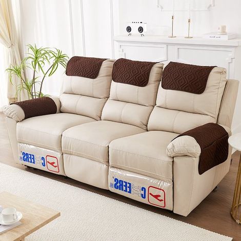 Ensemble de 3 coussins pour accoudoirs - Housse d'accoudoir de canapé - Housse d'accoudoir de fauteuil - Housse d'appui-tête - Protection antidérapante et rembourrée pour meubles (38 cm x 57 cm) - Pap (1/5)