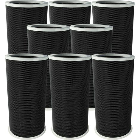 vhbw 8x Aktivkohlefilter kompatibel mit Xiaomi SCG4011TW (+ RFID), SCG4021GL Luftreiniger - Luftfilter Schwarz Grau