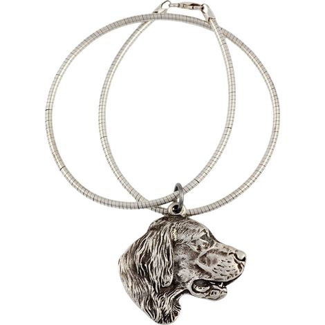 Setter inglés, Laverack - collar para perro, joyería única para amantes de los perros, colgante de serpiente único de Art-Dog (1/5)