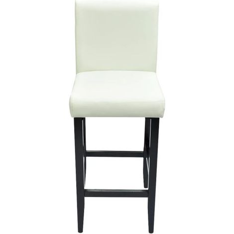 Set di due sgabelli da bar di design sedia seduta in pelle artificiale bianca 1202178