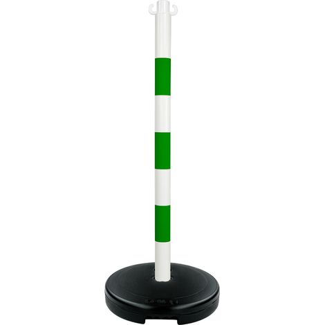 Poteau PVC Vert/Blanc sur socle à lester 9kg - 2001762 (1/2)
