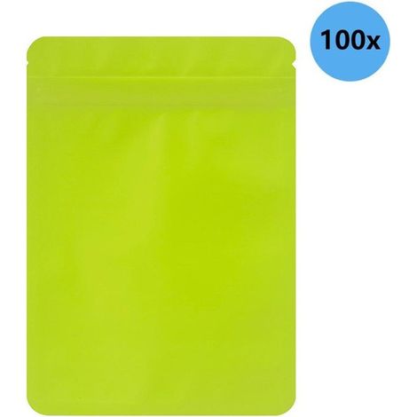 Paquete de 100 bolsas resellables,ideales para pequeños negocios,bolsas planas de doble cara,a prueba de olores,10x18cm,Verde (1/5)