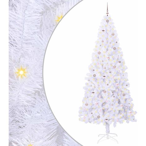 Sapin de Noël artificiel avec 300 LED Blanc 240 cm PVC et Acier CFW205738 (1/5)