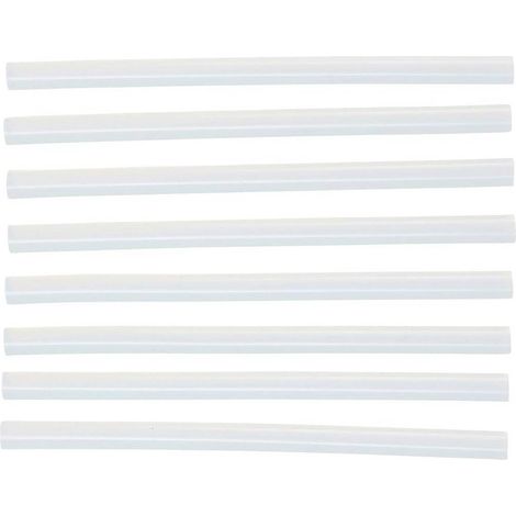 Bâtonnets de Colle Chaude 8 pcs D.11 mm x 200 mm - Transparent - Fixation Rapide et Pratique,  - D-Work