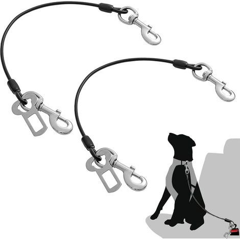 Lot de 2 ceintures de sécurité pour chiens résistantes aux morsures, en fil d'acier, pour tous les chiens (1/5)