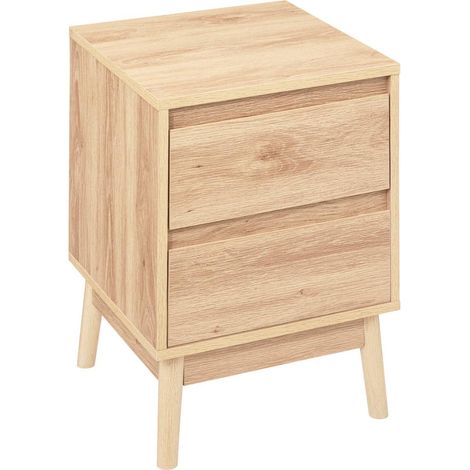Comodino a 2 cassetti abana effetto rovere naturale - 5five
