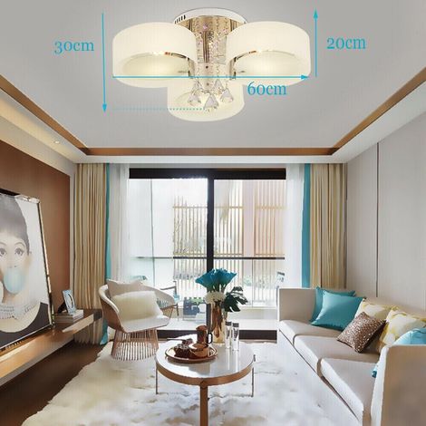 3 Flammig Plafonnier en Cristal LED Mini Lampe Lustre en Cristal Lustre de Plafonnier Moderne pour Salon Entrée Couloir Chambre Plafonnier Salon E27 (1/5)