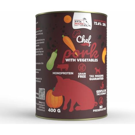 Comida húmeda para perros adultos Syta Micha Chef, monocarbohidratos, vegetales, 400 g