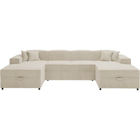 Sofá rinconero Clovis 115, Poso 100, Función de descanso, Almacenaje, 320x166x79cm, 0
