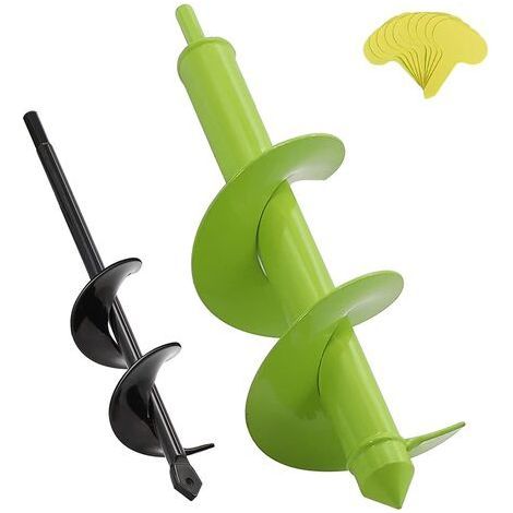 Set mit 2 Gartenbohrern, ideal zum Pflanzen von Blumenzwiebeln. Robuster All-in-One-Spiralbohrer mit den Maßen 8 x 30 cm und 4 x 22 cm. (1/5)