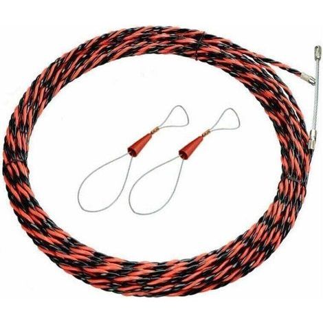 FENOPLASTICAAiguille Electricien 50M Tire Fil Electriques 6mm Diamètre Kit Tire Fils Electrique, XU, Rétractable d'installation rallonge en Acier spiralé Flexible pour Tire Cable et Aiguille Tire Fil 