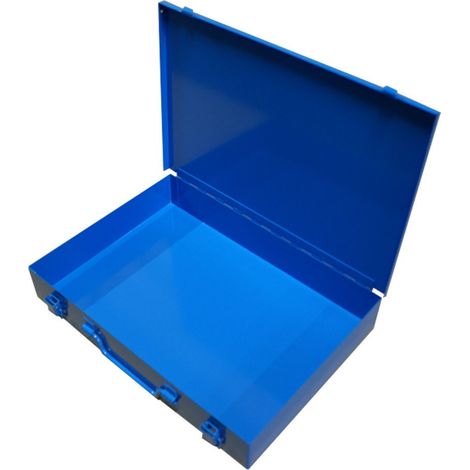 ADB Sortimentskasten Sortierkasten 33x23x5 cm Blau Metallbox Kleinteilemagazin (1/3)