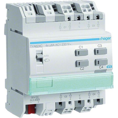 Hager Rollladenaktor Jalousieaktor 4-fach 230V KNX REG TYA624C