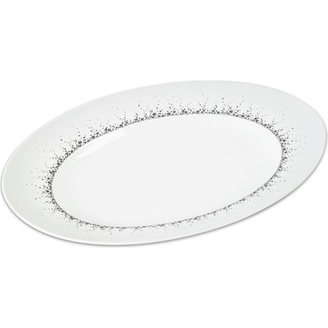 Table Passion - Plat ovale Boréalis gris 35 cm